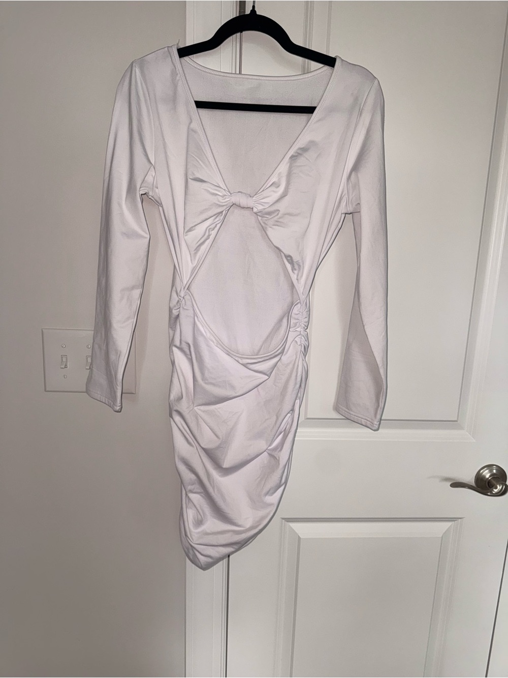 Amazon White Knot-Front Mini Dress